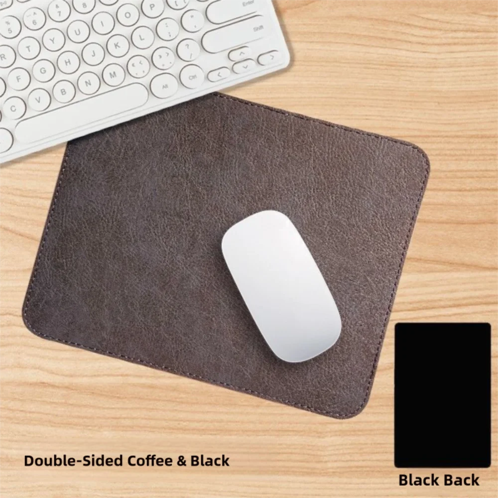 Cowhide Leather Texture Double-sided Mouse Pad Non-slip Wear Resistant Mice Mat Solid Color Smooth Mousepad Students