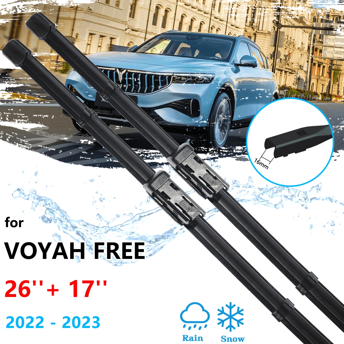 For Voyah Free 2022 2023 Wiper Blades Rubber Front Window Windshield Windscreen Brushes Cutter Cleaning Washers Car Accessories