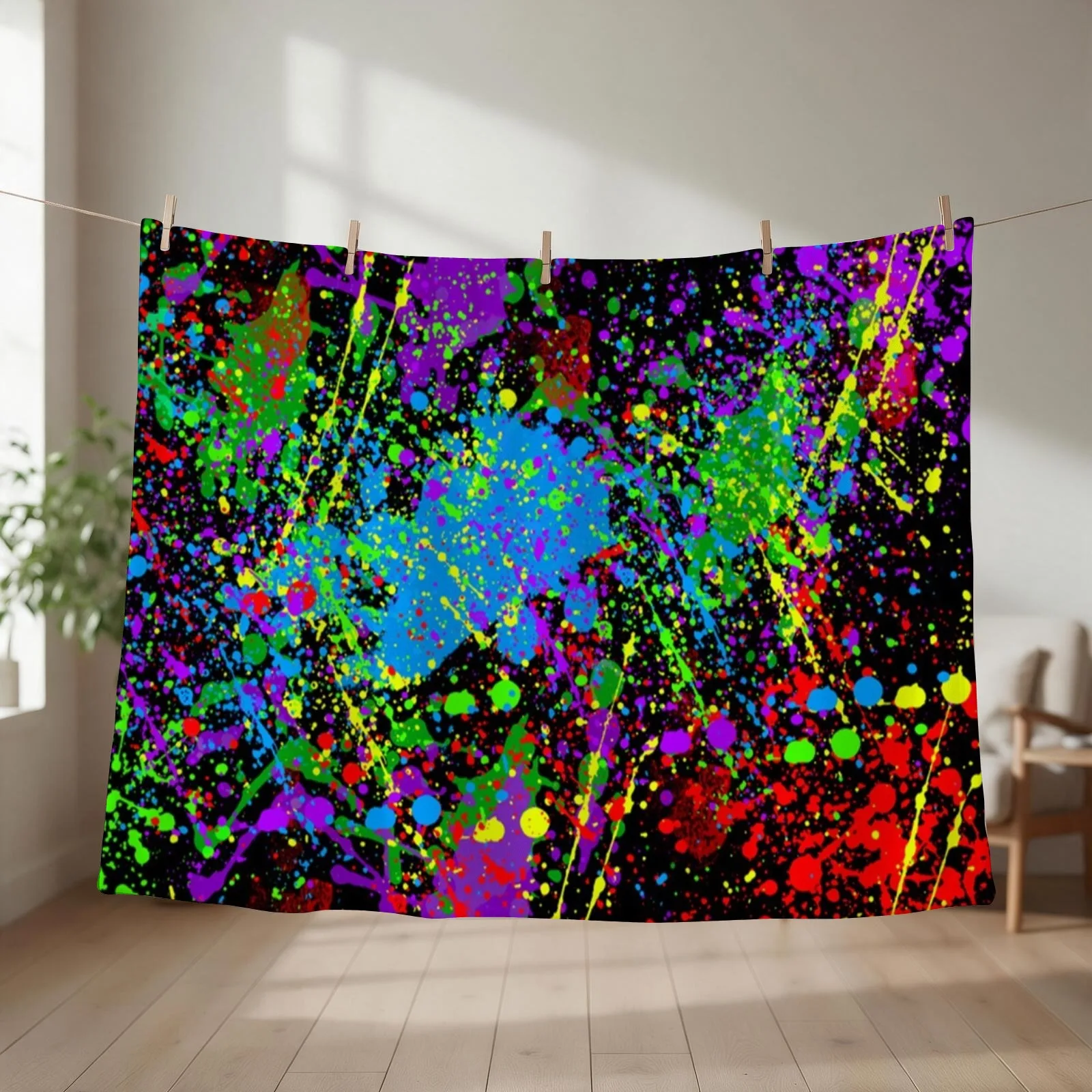 Splattered Dreams Throw Blanket couch cozy soft plush fuzzy picnic outdoor blanket