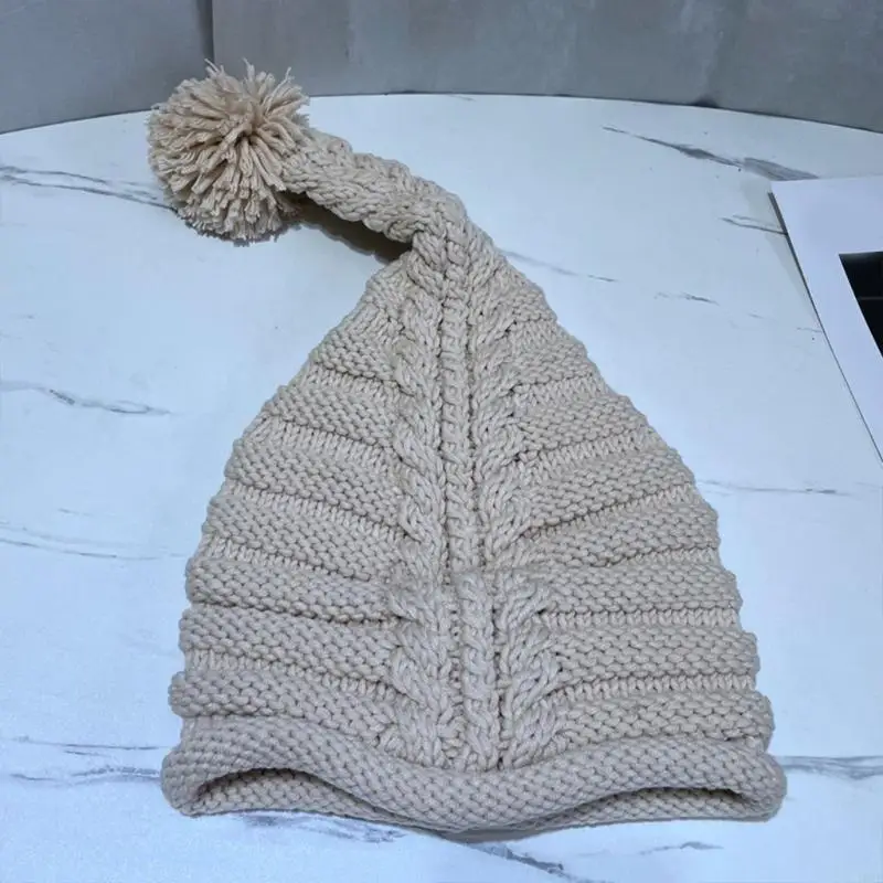 Strickmütze mit Bommel, lässige Beanie-Mütze für Herbst und Winter, passend zu jedem Anlass, trendig warm