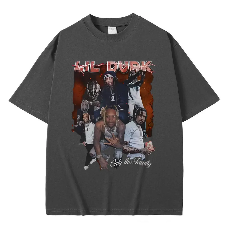 Limited Rapper Lil Durk Only The Family Graphic T-shirts Men's