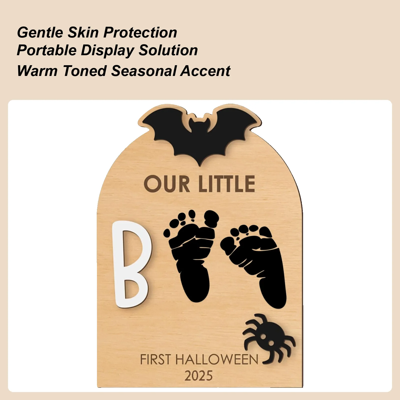Baby Hand And Footprint Kit Halloween Baby Footprint Casting Board Craft Kit With Ink Pad Hand Ornament For Birth Shower Mom Dad
