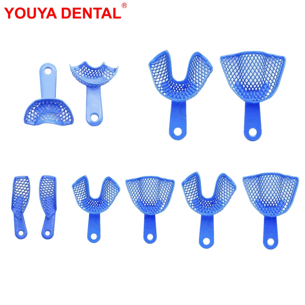 

2pcs Plastic Dental Impression Trays Denture Model Autoclavable Teeth Tray Holder Dentist Tools Dentistry Oral Hygiene Materials