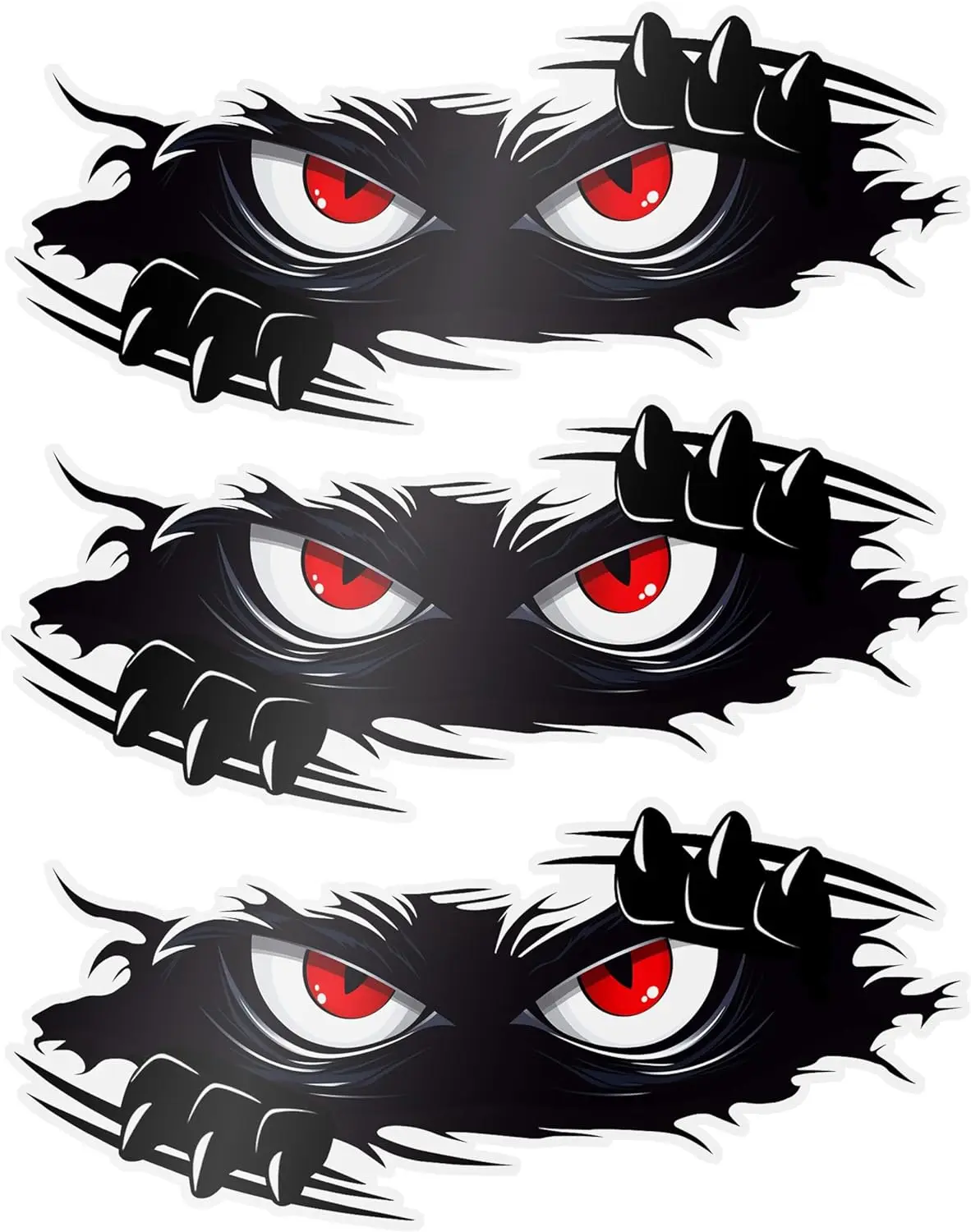 3 szt. Zabawna naklejka z potworem Wodoodporna winylowa 3D samoprzylepna zabawna anime śliczne Auto Peeking Monster naklejki samochodowe