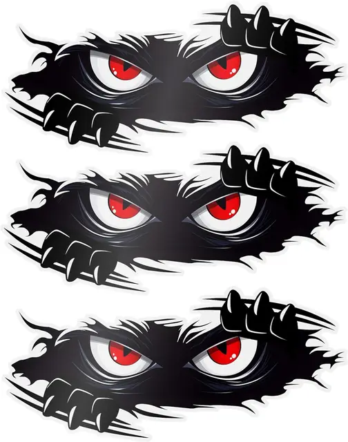 3 szt. Zabawna naklejka z potworem Wodoodporna winylowa 3D samoprzylepna zabawna anime śliczne Auto Peeking Monster naklejki samochodowe
