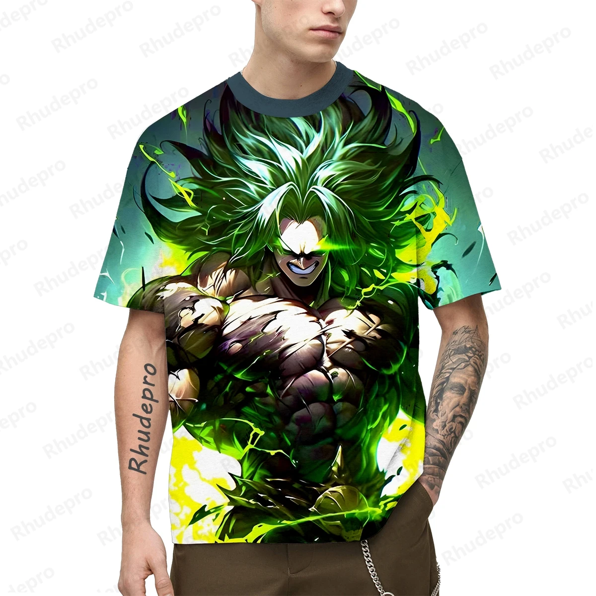 Camiseta de Cosplay de Dragon Ball Z Masculina e Infantil, Goku, Broli, Vegeta, All Over Print, Top Unissexo, Tamanho grande, Verão, Novo, 2022