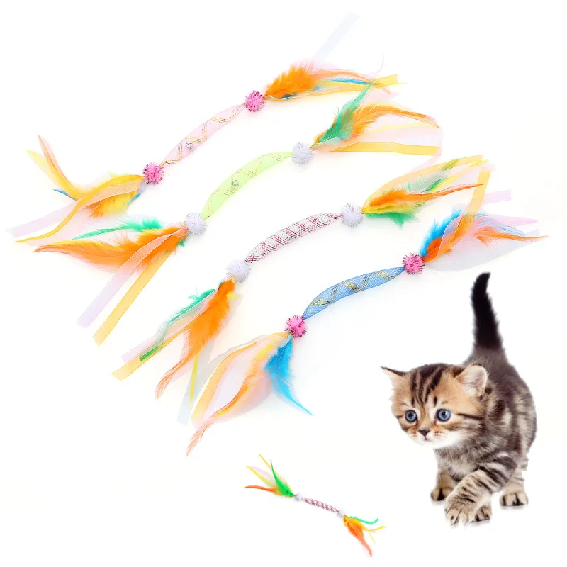 

Cat Toys Colorful Hoses Feathers Cat Teasing Sticks Bite Resistant Interactive Toys And Fun For Cats Toys And Pet Supplies