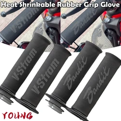 Rubber Handlebar Cover Shrinkable Grip Glove For SUZUKI GSR 750 400 600 Vstrom DL 650/XT 1000/XT Bandit 600 150 400 1200 1250/S