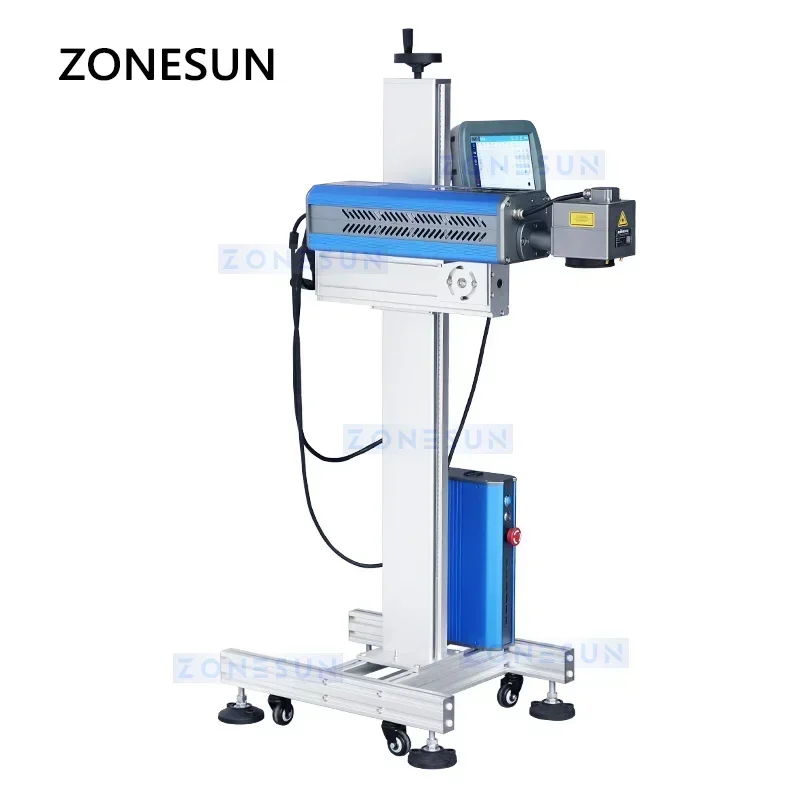 ZONESUN レーザーコーディング彫刻機マーキングマシンガラスプラスチックボトル日付 QR バーコードプリンター革木材生産ライン ZS-LM1