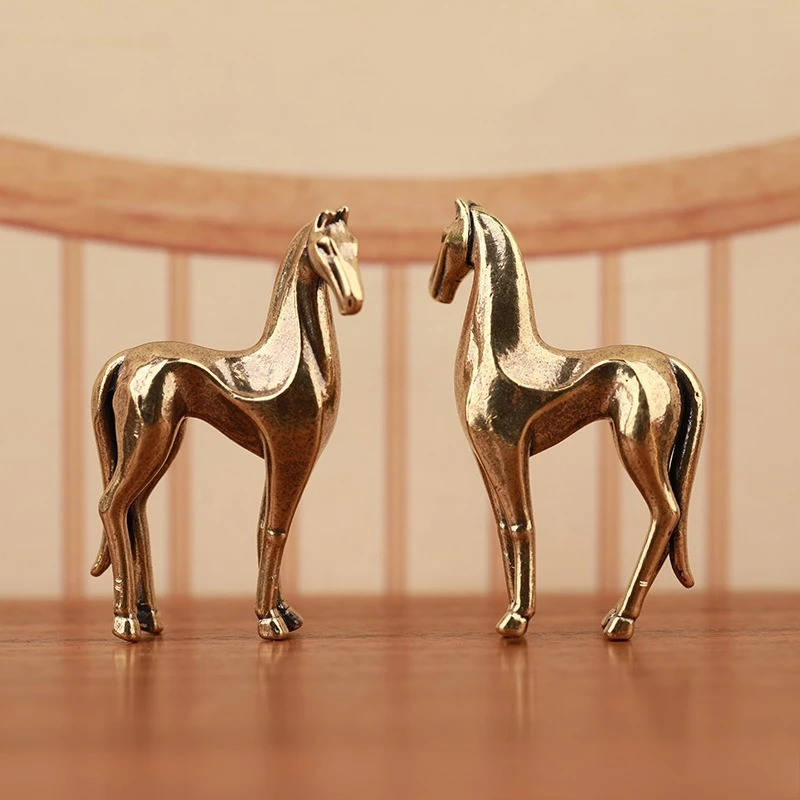 Statue Year of The Horse Figure Home Decorative Tea Pet/table Ornament, Brass Figurine/decoration.