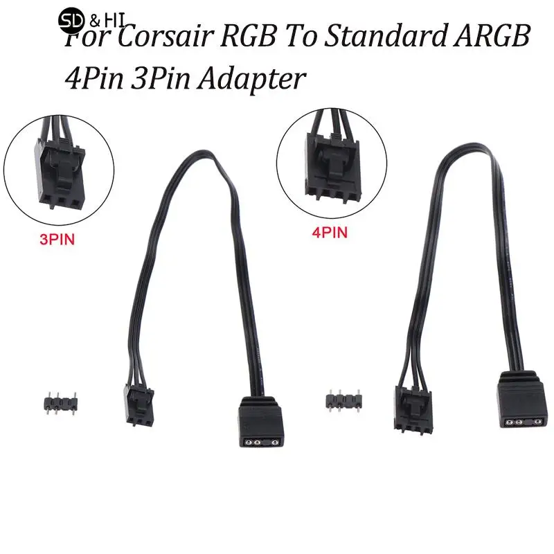 

Adapter Cable For Corsair RGB To Standard ARGB 4Pin 3Pin Adapter Connector Pirate Ship Controller Adapter Line QL LL120 ICUE