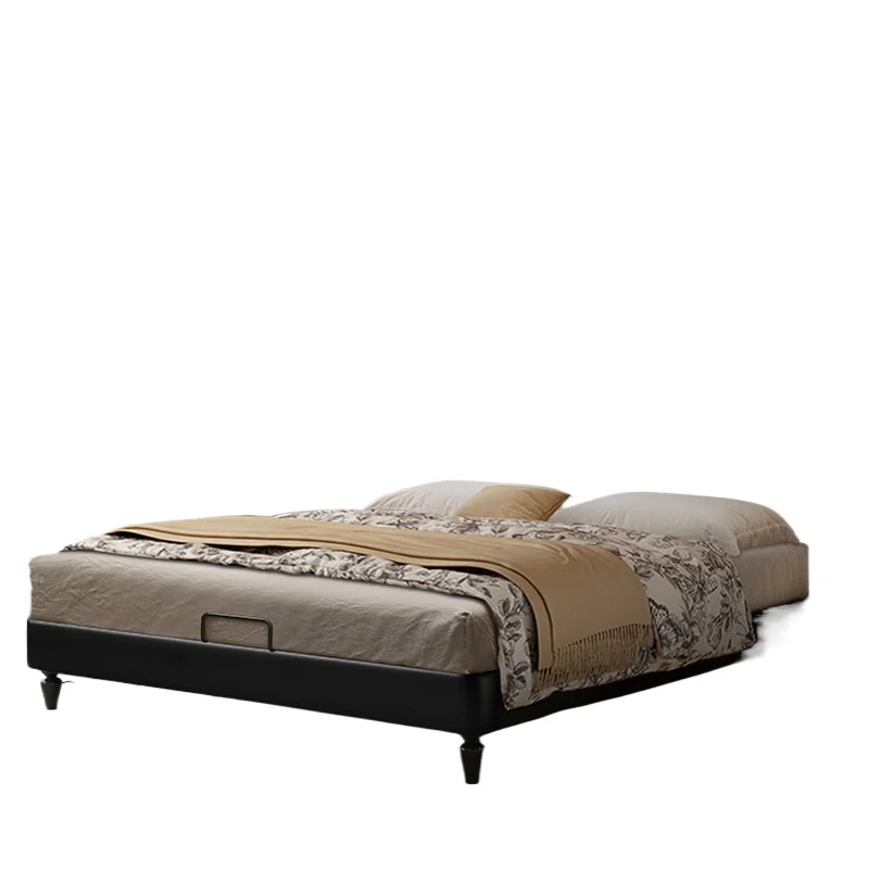 

Leather bed high-end atmosphere antique children's princess soft bag master bedroom big bed wedding bed