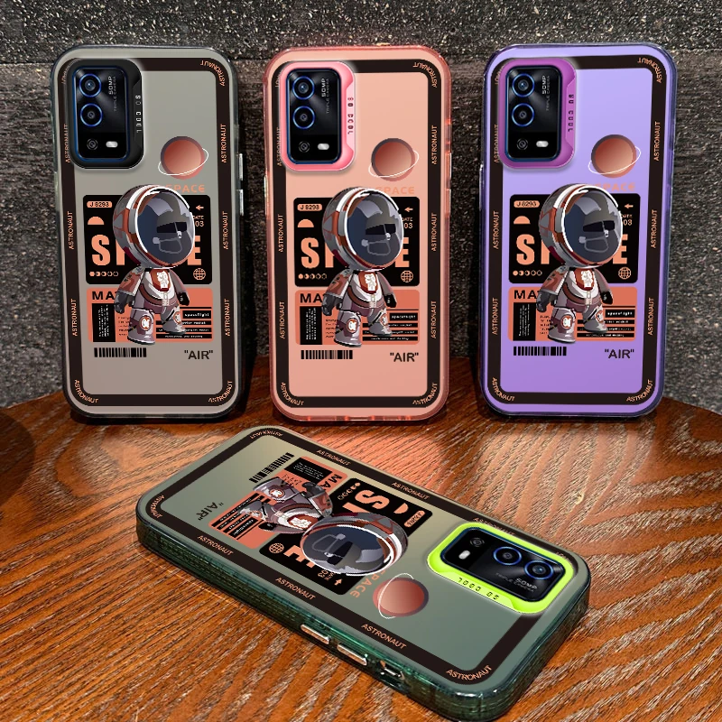 Luxury Laser Fasion Case for OPPO A1 A17 A37 A38 A55 A56 A58 A76 A78 A96 A98 RENO 8T 10 PRO Plus 4G 5G Cover Cartoon Astronaut