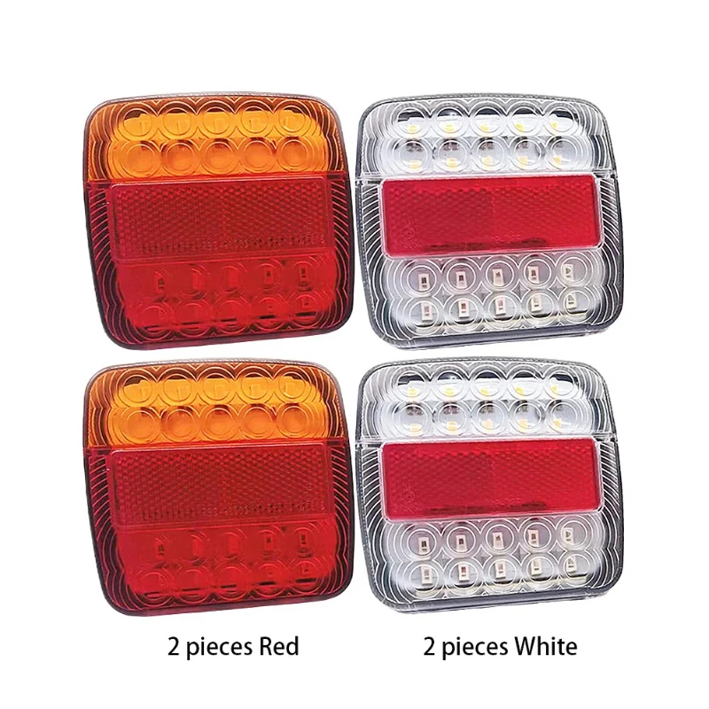 

2Pcs Trailer Tail Lights, 12V Rear Brake Light, 26 LED Brake Lights, License Plate Light for Trucks and Vans