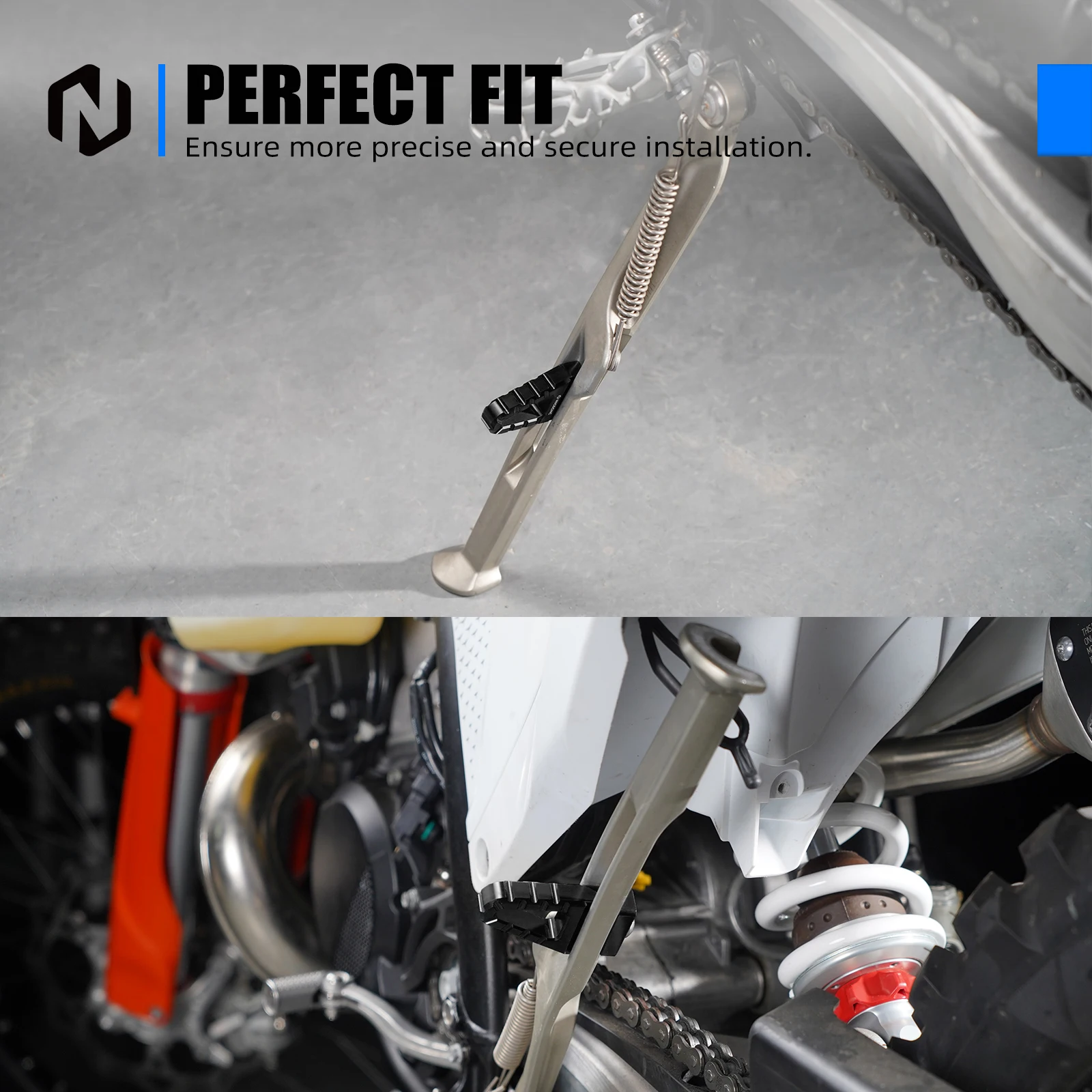 2025 2024 For KTM EXC 300 EXCF 350 SXF 450 SX 125 Husqvarna TE 300 GasGas EC 300 EC 250 Motorcycle Kickstand Foot Pegs Footrest view 2