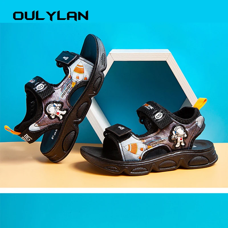 2024 Summer Sandals Wear resistant Outdoor Boys' Beach Shoes Fashion Casual Soft Sole Sports Shoes Lightweight Children's Shoes