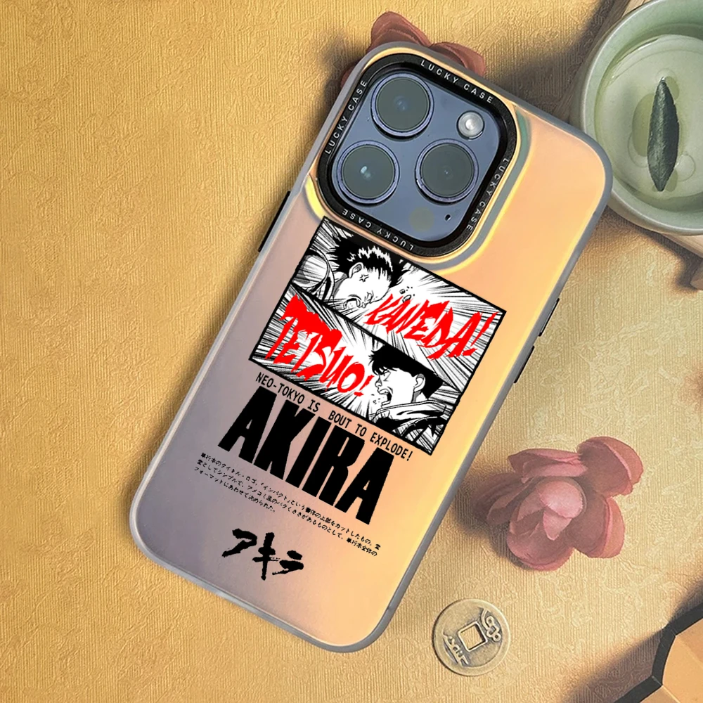 Bilibili Akira For iPhone 16 15 14 13 12 11 Pro MAX Plus IMD Chameleon Laser Phone Case