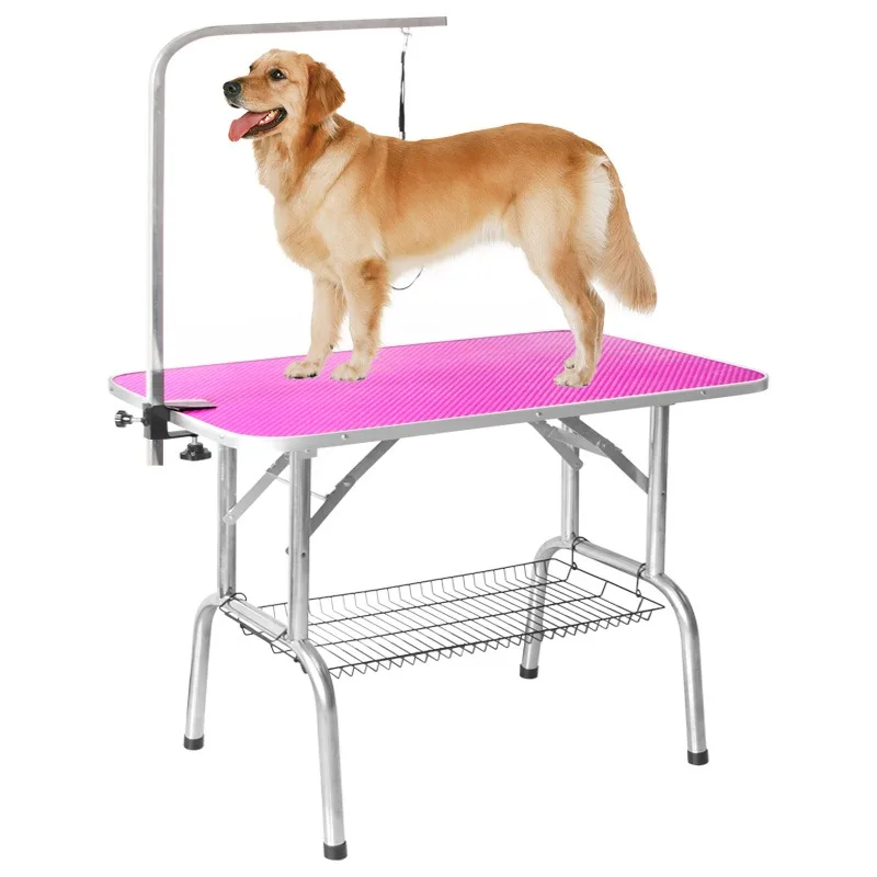 Pet grooming table Dog bath table Household stainless steel folding portable Fixed frame Shearing Foldable