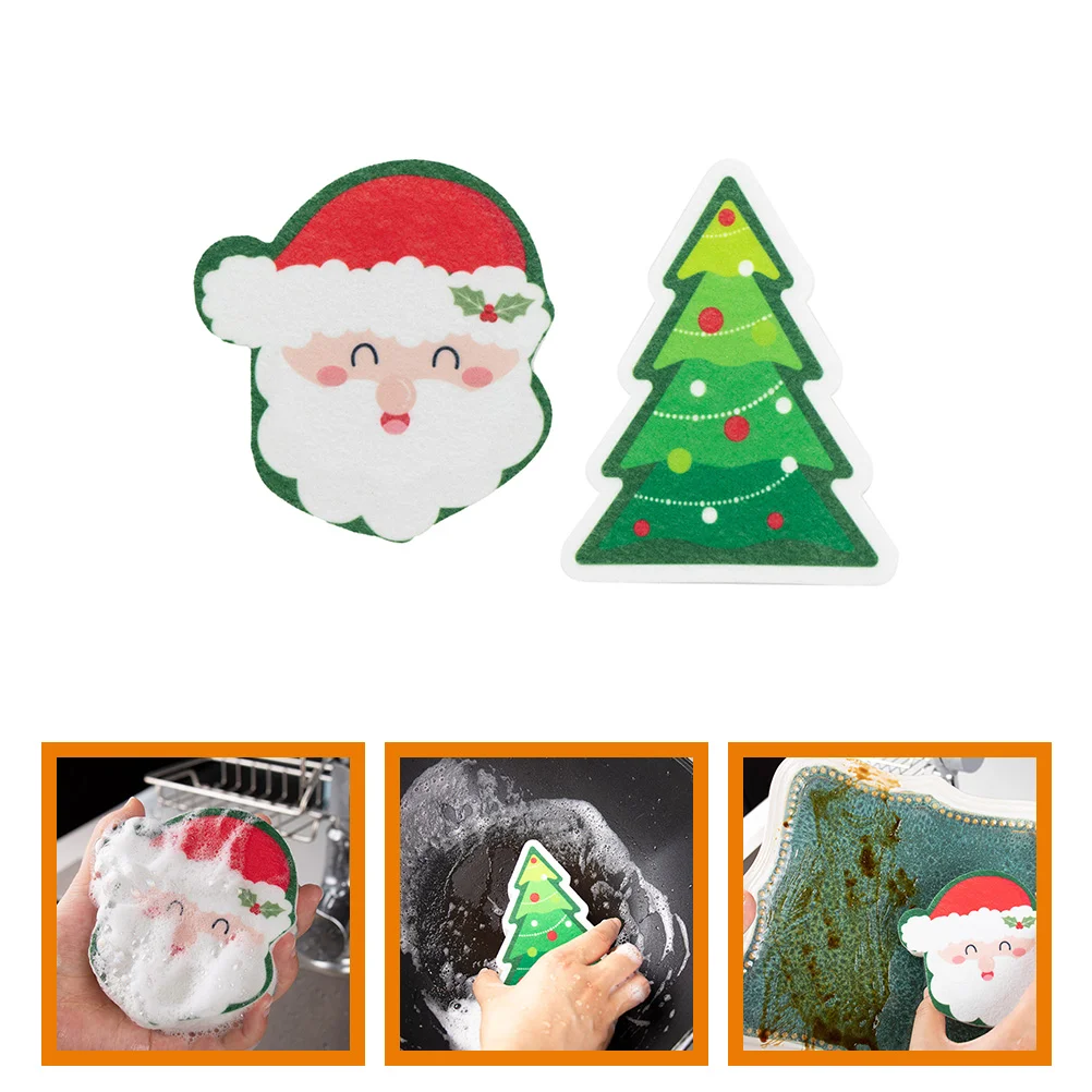 

Cartoon Printed Scouring Pad Sponge Dish Washing Cleaning Sponges Kitchen Dishes Tool Scrub For Reusable