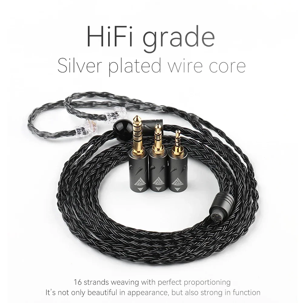 QKZ Q1 MAX upgraded audio cable | 16-strand 352-core silver-plated cable | MMCX/QDC/KZ 3-in-1 interface adaptation