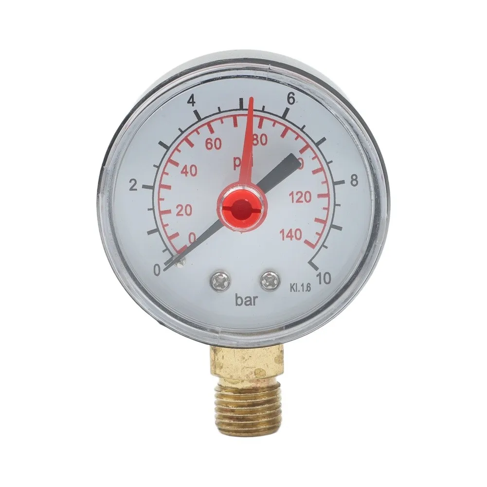 For Home Water Supply 10 Bar Pressure Gauge Reliable Pressure Gauge Hydraulic 0-10 Bar for media 1 To 90 C Max Torque 20 Nm