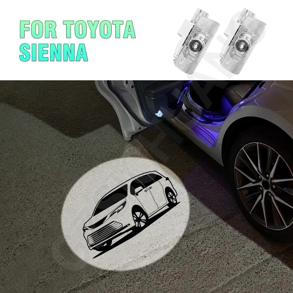 

2PCS Door Welcome Light LOGO For Toyota Sienna XL30 2018-2022 2023 2024 Car Door Projection Light Night Light Car Accessories