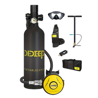 DIDEEP 6pcs DIDEEP Portable Diving Cylinder - 1L Capacity Underwater 10-20 Minutes with Manual Pump - Convenient Storage Bag