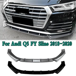 Car Front Bumper Lip Splitter Diffuser Lip Body Kit For Audi Q5 FY Sline 2018-2020 Auto Spoiler Bumper Accessories