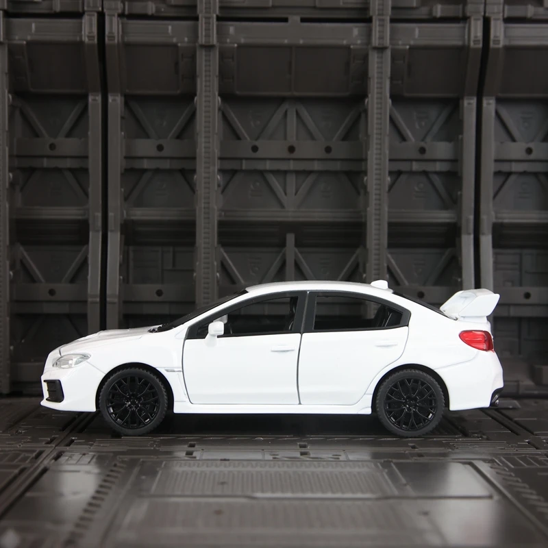 1:30 simulación Subaru WRX STI colección de adornos de modelo de coche de aleación, puertas y capó de motor, maletero se puede abrir detalles ricos