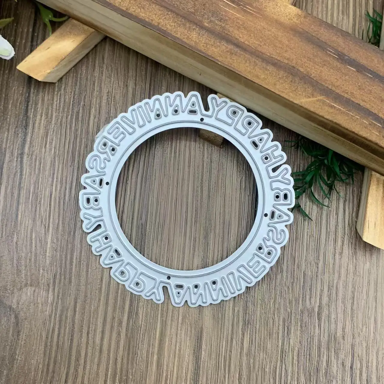 Happy Birthday Round English Metal Cutting Dies DIY Card Scrapbooking Stencil
