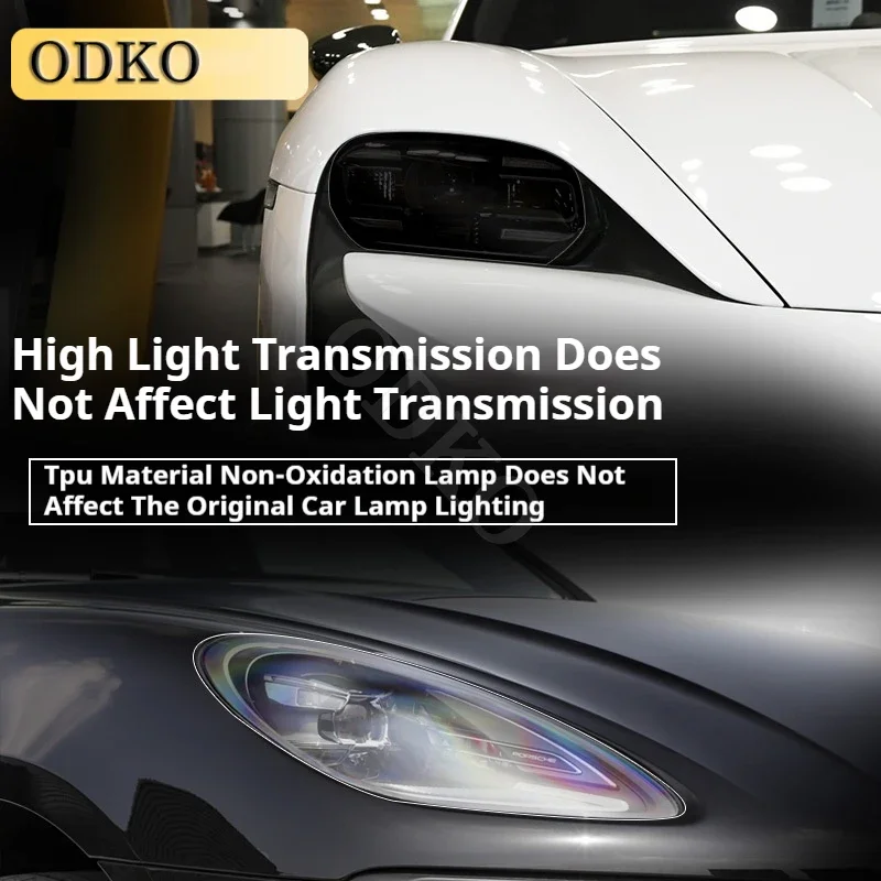 لفولفو S90 نقش 2017-2024 2 قطعة سيارة بولي TPU الجبهة المصابيح الأمامية فيلم سيارة الصدرية واضح PPF بولي TPU 8.5mil الطلاء طبقة حماية #3