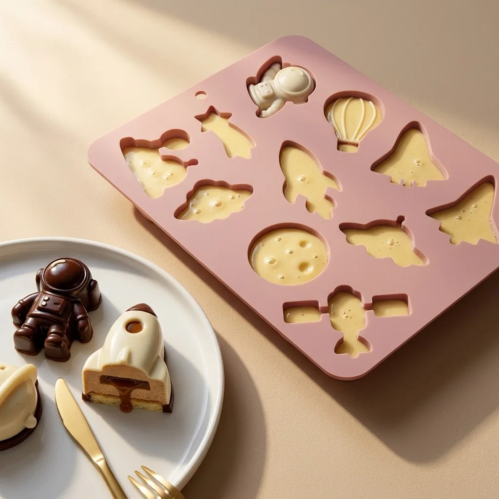New Astronaut Planet Creative Design Silicone Soap Molds Baking Mousse Silicone Chocolate Mould Pet Candy Moulds Wholesale