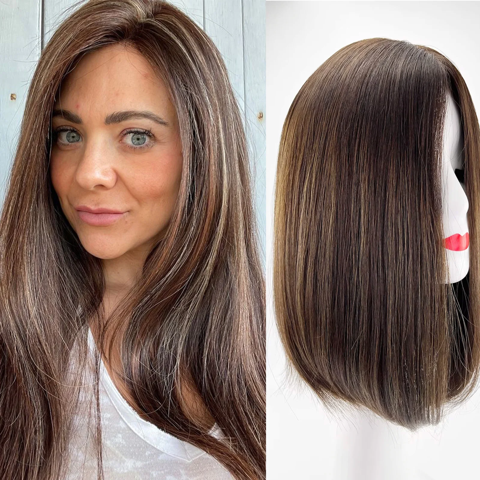 

Парик из натуральных волос на шелковой основе # 4/12 еврейский парик, полностью девственные европейские волосы, мягкий шейтель, кошерный парик одинаковой длины для женщин