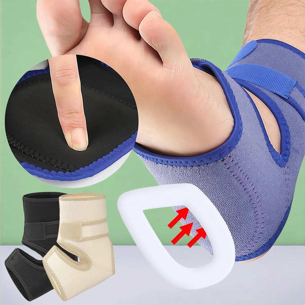 

Регулируемый бандаж на лодыжку с силиконовой подушечкой для пятки, компрессионная поддержка стопы для мужчин и женщин, восстановление спортивных травм