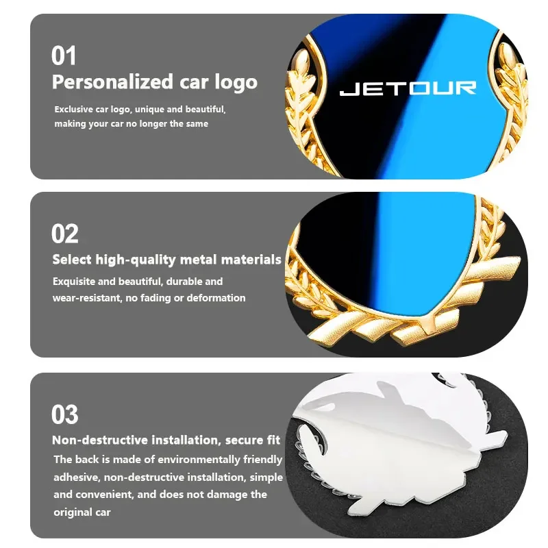 3D Metal Car Trunk Window Side Emblem Badge Decal Sticker For Chery Jetour X70 X90 X95 Plus 2020 2021 2022 Chery Jetour X70m Car