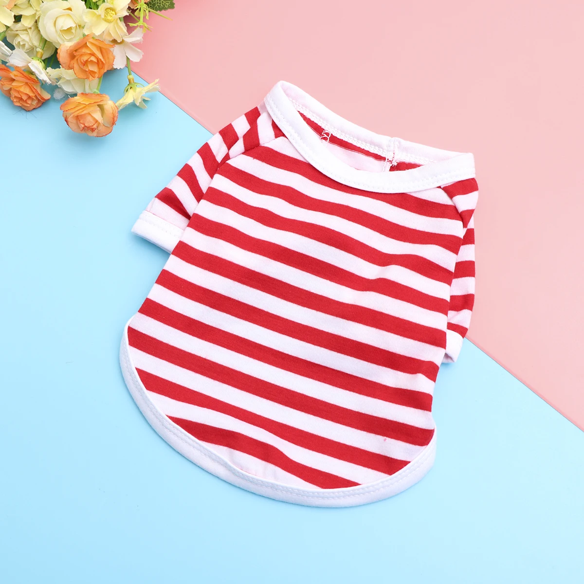 

Vest Pet Clothing Comfortable Cotton Material Red Color Easy to Wear Dog Costume Breachable Simple Design Dog Sweater