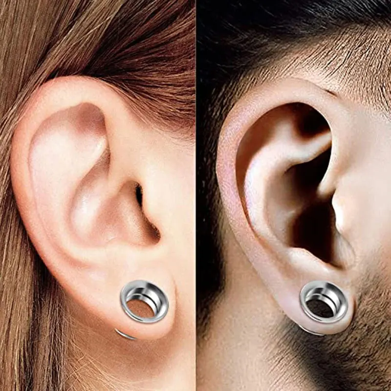 2PCS ASTM F-136 Titanium Double Flared Internally Thread Screw Fit Ear Flesh Tunnel Plug Ear Gauge Expander Piercing Jewelry
