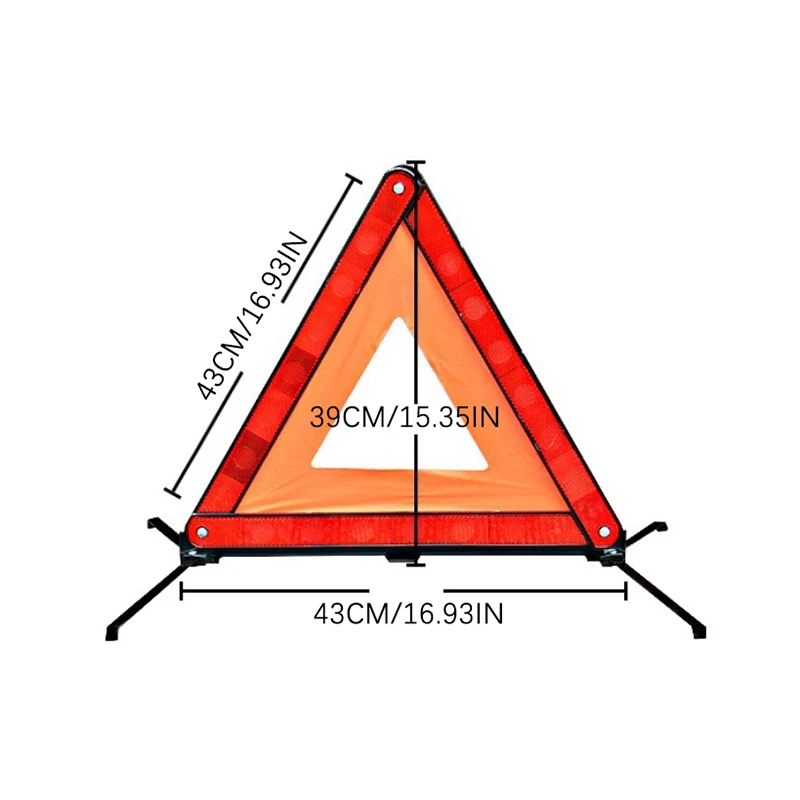 Car Tripod Folded Stop Sign Reflector Car Emergency Breakdown Warning Tool Triangle Red Reflective Safety Hazard Car Accessories