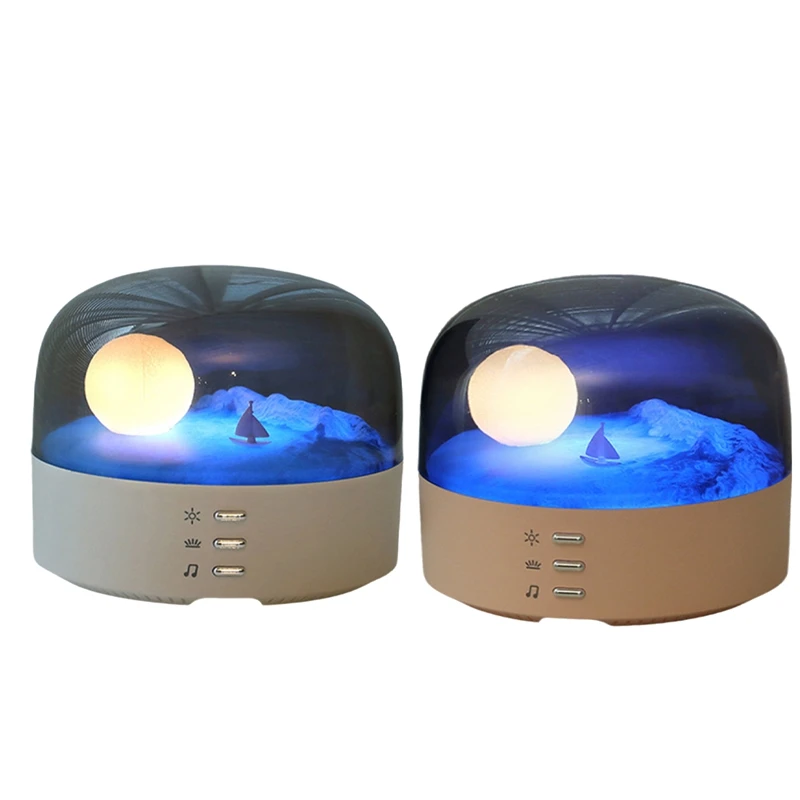 Night Light Bluetooth Speaker Bedside Lamp Moon Atmosphere Lamp 2 In 1 Bluetooth Music Lamp Rechargeable LED Lamps