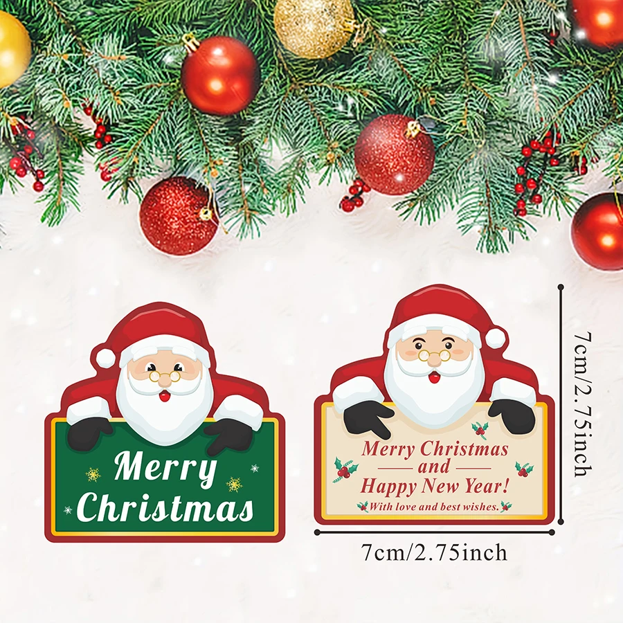 100 قطعة من بطاقات شكر عيد الميلاد سانتا - إدراجات تغليف العطلات للهدايا والأعمال والتقدير الموسمي
