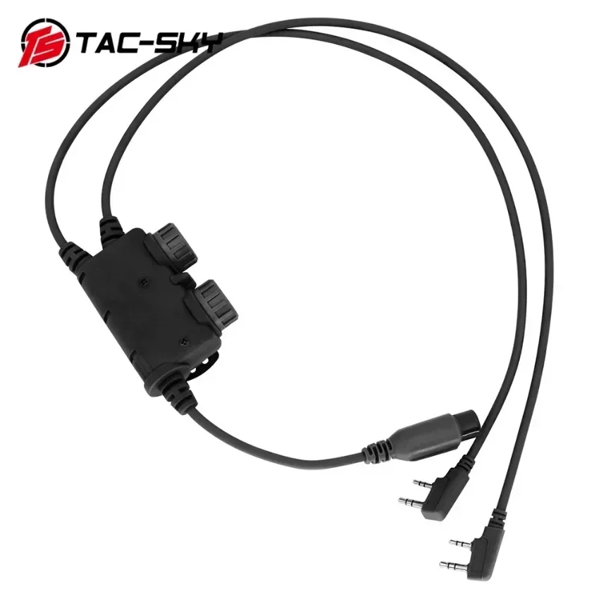 TAC-SKY Adaptador Eletrônico de Tiro RACPtt Dual Comm Tático Ptt para Baofeng UV5R UV82 para PELTO/MSA Airsoft Tiro fone de ouvido