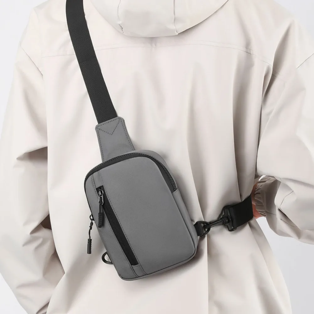 Trendy Fitness Sports Chest Bag Adjustable Strap Coin Purse Male Waist Bag Large Capacity Wallet Shoulder Bag Outdoor