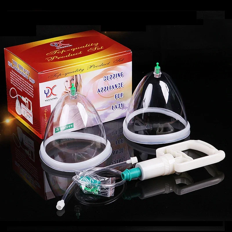 

Vacuum Pump Cupping Set Dual Suction Cups Female Breast Enhancer Nipple Bra Bigger Buttocks Up Size Enlargement Enhancement