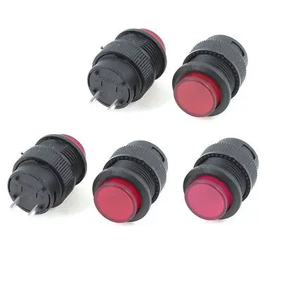 

2 Pin SPST OFF-(ON) Round Latching Push Button Switch Red 3A 250V AC