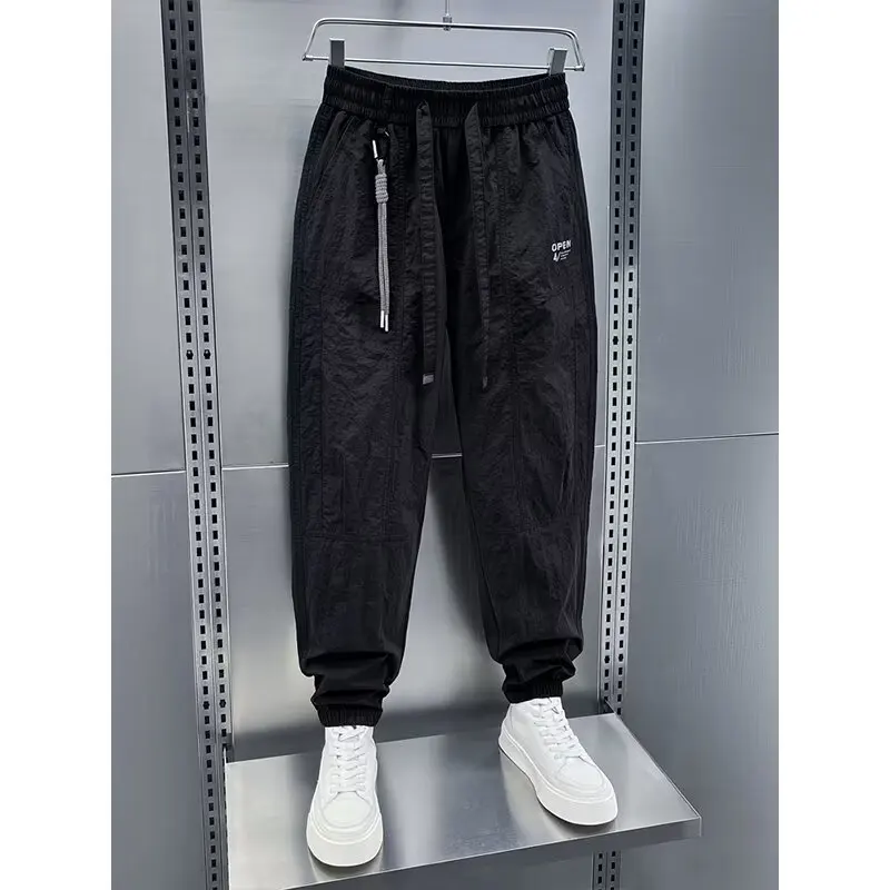 Pantalones de chándal Harem de secado rápido para hombre, pantalones de calle sueltos de Hip-hop, moda coreana, pantalones de marca de alta calidad, verano, y2k