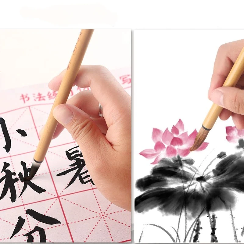 Regular Script Weasel Hair Writing Brush Official Script Calligraphy Creation Practice Brush Traditional Chinese Painting Pen
