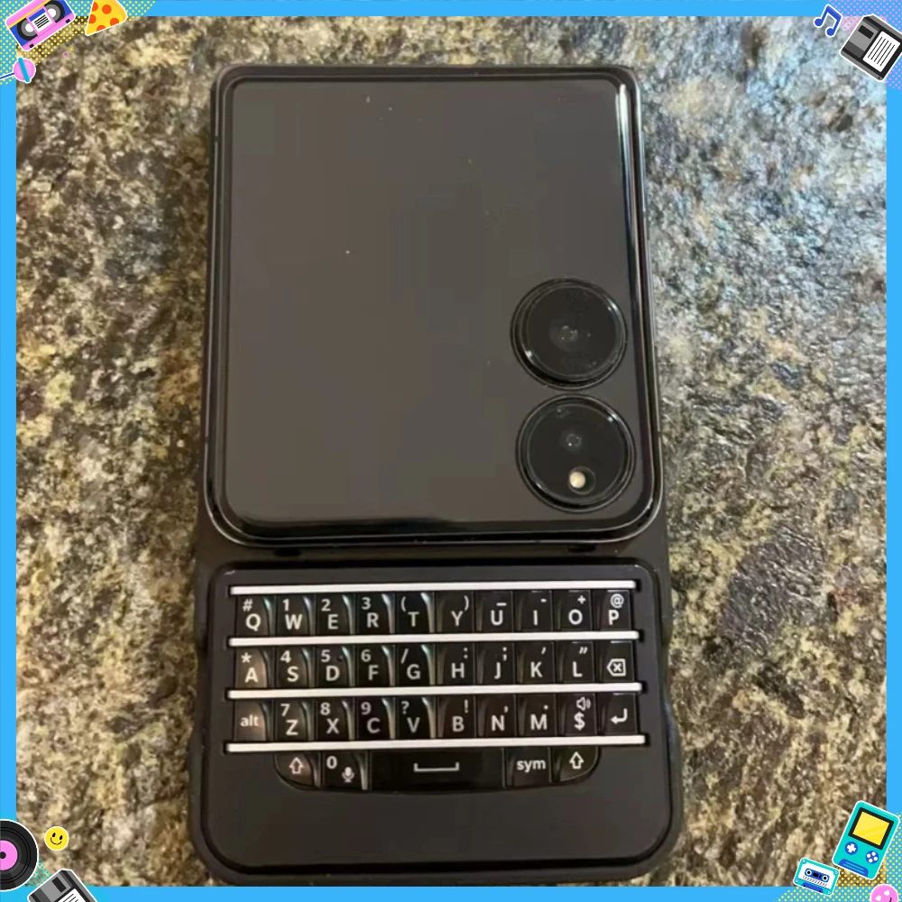 New Mini Aluminum Alloy Keyboard Customized with Phone Case Support Backlight Voice Control for Z Flip5/6 Phone Keyboard Gift