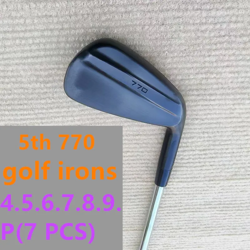 

New men's golf clubs 5th generation black 770 golf iron set 7 pieces with head cover