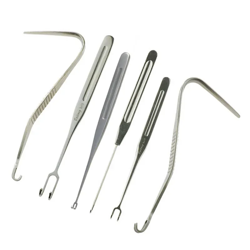 New Nasal Bone Nose Bone Pull Hook Rhinoplasty hook with Double Head Gold Handle Plastic face tools