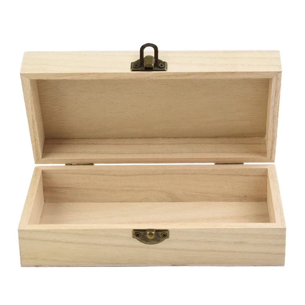 High Quality Brand New Storage Box Flip Top Health Manual Polishing Metal Buckle Natural/Light/Dark Rectangular Retro Style